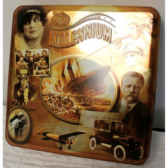 1900s-40s Millenium Puzzle in Tin Metal Box 1000 pcs Hasbro - Picture 2 of 8